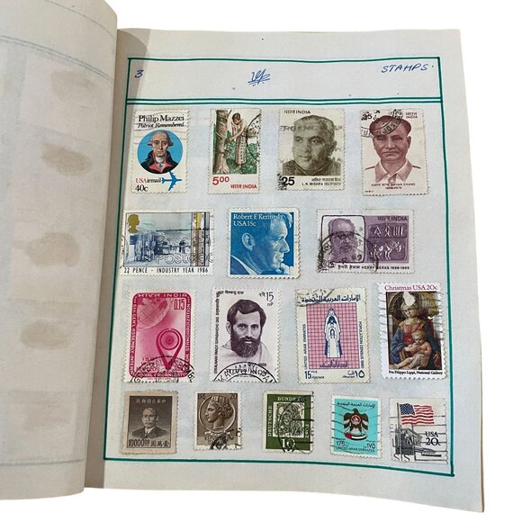 Vintage Global Stamp Collection Booklet - 15 Pages Unique Stamps Post Marked - Picture 3 of 10